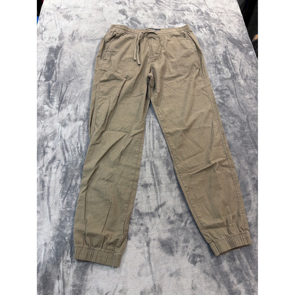 Abercrombie & Fitch Jogger Pants Mens Brown Cotton Linen Stretch Medium